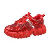 Thick-Soled Women's Ins Tide 2020 New Shoes Bright Leather Casual All-match Sneakers F8543 - Thumbnail 3