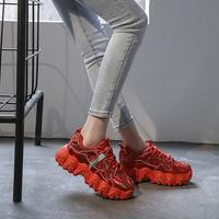 Thick-Soled Women's Ins Tide 2020 New Shoes Bright Leather Casual All-match Sneakers F8543 - Thumbnail 4