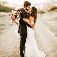 Bohemian Mermaid Sweetheart Lace Wedding Dresses with Train, Beach Wedding Dresses - Thumbnail 1