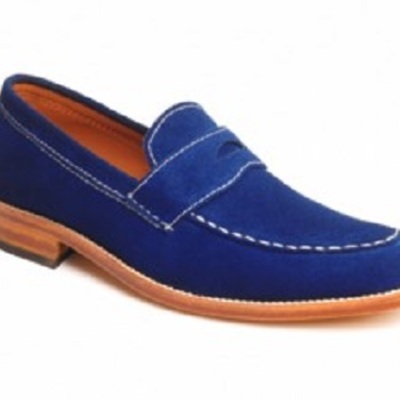 Men suede royal blue casual shoes, mens suede leather shoes, mens shoes