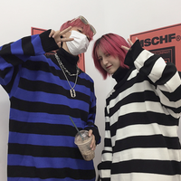 Free Shipping-90s STRIPED HIGH NECK SWEATER - Thumbnail 1