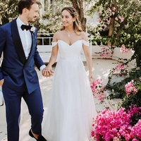 Fairy Ball Gown Sweetheart White Organza & Tulle Wedding Dresses - Thumbnail 1