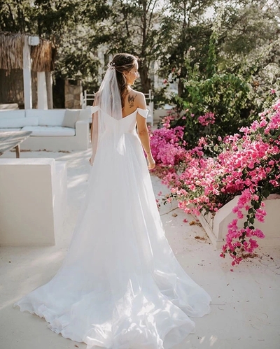Fairy Ball Gown Sweetheart White Organza & Tulle Wedding Dresses