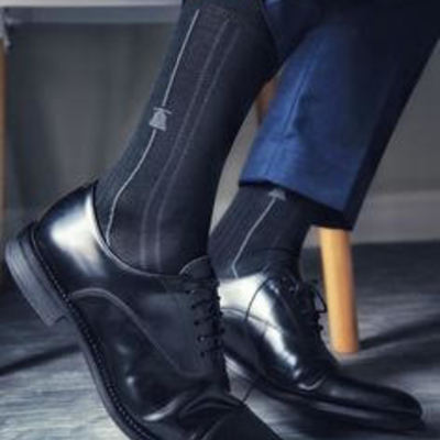 Leather black cap toe lace up shoes,handmade decent office shoes - Thumbnail 5