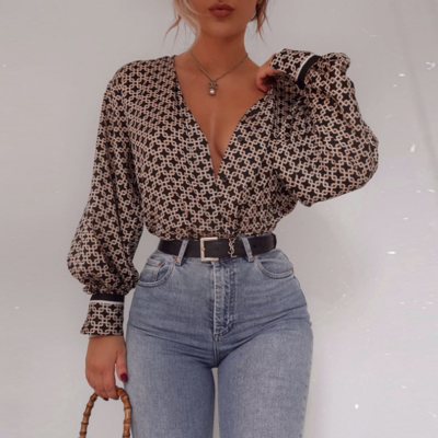 Women's printed long-sleeved shirt - Thumbnail 5