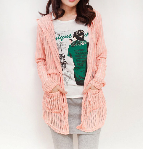 Knit Long Sleeve Tie Waist Jacket/Cardigan