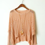 Womens Scoop Neck Knitted Sweater - Thumbnail 1