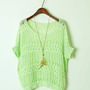 Short Sleeve Scoop Neck Sweater - Thumbnail 1