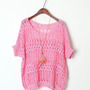 Short Sleeve Scoop Neck Sweater - Thumbnail 2
