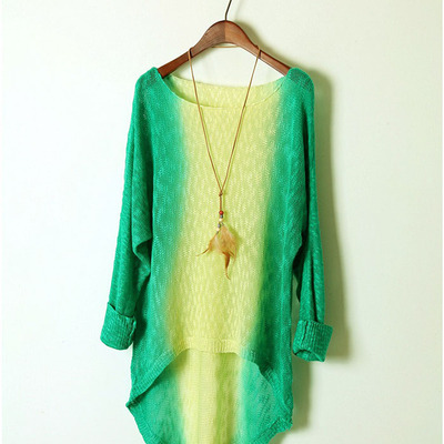 High low tie dye long sleeve sweater