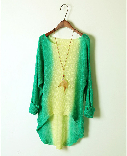 High Low Tie Dye Long Sleeve Sweater