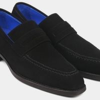 Christmas Best Black Handmade Suede Loafer Men's Shoes - Thumbnail 1