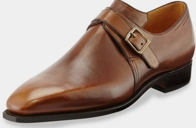 Decent Brown Handmade Single Monk Strap Leather Men's Office Wear Shoes