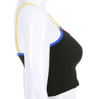 Cute Black Emotional Embroidery Crop Top Camisole Spaghetti Tank Shirt Tee T-shirt E-Girl Kawaii Korean Japanese Harajuku Retro Streetwear Aesthetic - Thumbnail 4