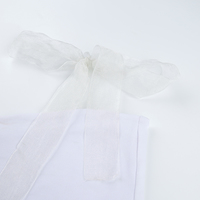 Cute White Patchwork Mesh Transparent Straps Tie Up Tank Top Crop Shirt Tee T-shirt E-Girl Kawaii Korean Japanese Harajuku Retro Streetwear Aesthetic - Thumbnail 6