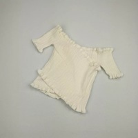 Cute Sexy Knit Crochet Off Shoulder Crop Top Shirt Tee T-shirt E-Girl Kawaii Korean Japanese Harajuku Retro Streetwear Aesthetic - Thumbnail 5