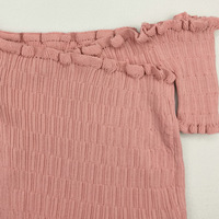 Cute Sexy Knit Crochet Off Shoulder Crop Top Shirt Tee T-shirt E-Girl Kawaii Korean Japanese Harajuku Retro Streetwear Aesthetic - Thumbnail 6