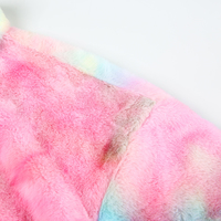 Cute Casual Rainbow Furry Tie Dye Plush Crop Long Sleeve Loose Sweatshirt Pullover E-Girl Kawaii Korean Japanese Harajuku Retro Streetwear Aesthetic - Thumbnail 5