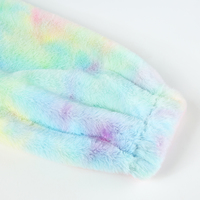 Cute Casual Rainbow Furry Tie Dye Plush Crop Long Sleeve Loose Sweatshirt Pullover E-Girl Kawaii Korean Japanese Harajuku Retro Streetwear Aesthetic - Thumbnail 6