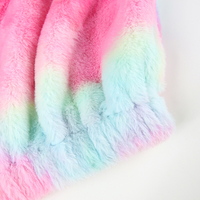 Cute Casual Rainbow Furry Tie Dye Plush Crop Long Sleeve Loose Sweatshirt Pullover E-Girl Kawaii Korean Japanese Harajuku Retro Streetwear Aesthetic - Thumbnail 7