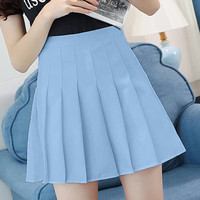 Cute School Girl Pleated High Waisted Tennis Mini Skirts Bottoms E-Girl Kawaii Korean Japanese Harajuku Retro Streetwear Aesthetic - Thumbnail 2