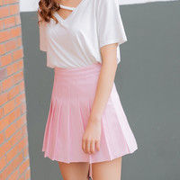 Cute School Girl Pleated High Waisted Tennis Mini Skirts Bottoms E-Girl Kawaii Korean Japanese Harajuku Retro Streetwear Aesthetic - Thumbnail 5