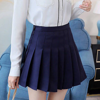 Cute School Girl Pleated High Waisted Tennis Mini Skirts Bottoms E-Girl Kawaii Korean Japanese Harajuku Retro Streetwear Aesthetic - Thumbnail 7