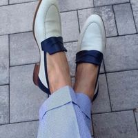 Handmade Men two tone formal shoes, Men Blue and white dress shoes, Mens shoes - Thumbnail 4