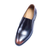 Gorgeous Shape Brown Patina Moccasin Style Slip On Premium Leather Men Shoes - Thumbnail 1