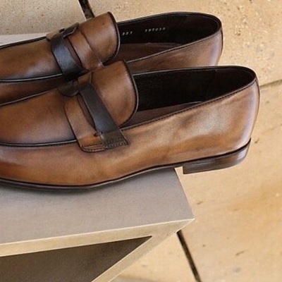 Christmas sale handmade two tone suede loafer men's formal wear shoes