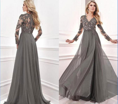 V Neck Mother of the Bride Dresses with Appliques