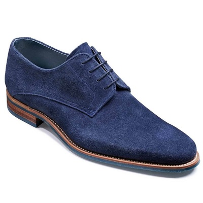 Handmade Men's Genuine Blue Suede Derby Lace Up Dress, Formal Shoes