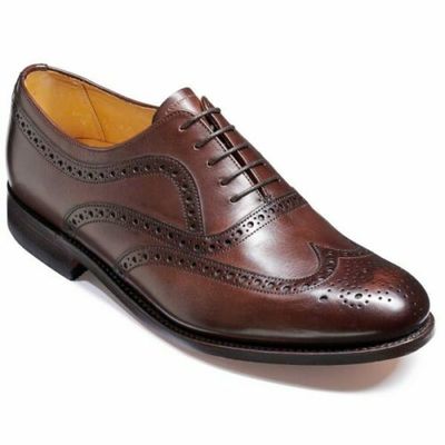 Handmade Men's Genuine dark-walnut Leather Oxford Wingtip Lace Up Brogue Shoes