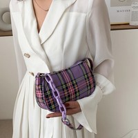 Vintage Chain Plaid Handbags - Thumbnail 2