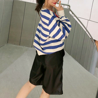 Crystal Bowknot Stripe Navy Sailor Sweatshirt - Thumbnail 2