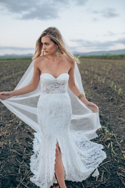 Mermaid Sweetheart Wedding Dresses,White Lace Bridal Gowns