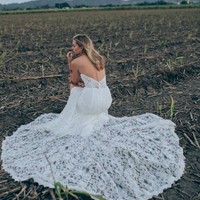 Mermaid Sweetheart Wedding Dresses,White Lace Bridal Gowns - Thumbnail 3