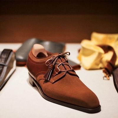 Handmade brown modern chukka suede lace up wedding shoes for gentlemen  - Thumbnail 5