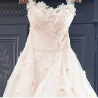 Spaghetti straps wedding dress ,backless wedding dress ,pink tulle bridal dresses,elegant wedding dress,beautiful bridesmaid dress,677 - Thumbnail 1