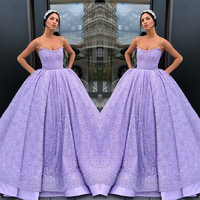 A-line Purple Unique Deisgn Vintage Elegant Sparkly Fitted Prom Dresses, Ball Gown,682 - Thumbnail 1