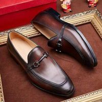 Handmade Men Brown Leather Moccasin Shoes, Dress Shoes for Men - Thumbnail 4