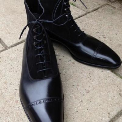 Best brogue narrow toe ankle high formal bespoke boot - Thumbnail 5