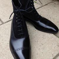 Best Brogue Narrow Toe Ankle High Formal Bespoke Boot - Thumbnail 1