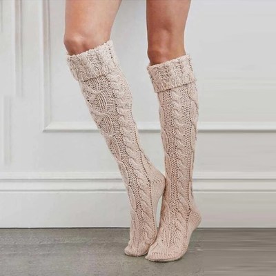 Knitted over the knee long cotton socks