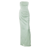 Pale Sage Strapless Prom Dresses with Split Side - Thumbnail 2