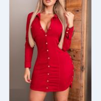 Slim Long Sleeve Split Dress - Thumbnail 2