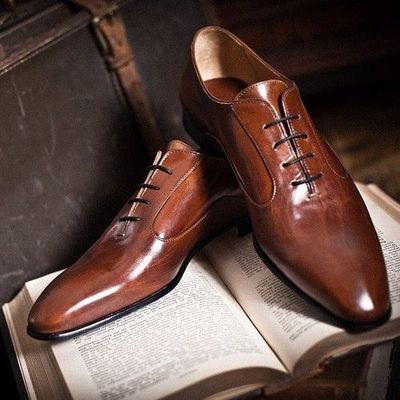 Classic Brown Leather Skin Derby Lace Up Launch Edition Shoes