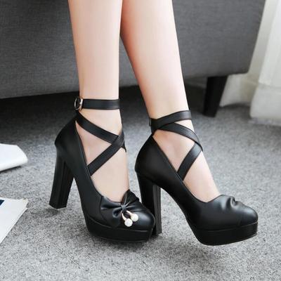 Bowknot Cross Strap High Heels