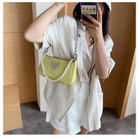 Butterfly Pearl Chain Shoulder Bag - Thumbnail 1