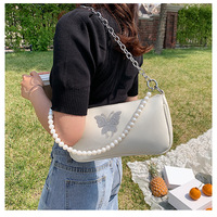 Butterfly Pearl Chain Shoulder Bag - Thumbnail 8